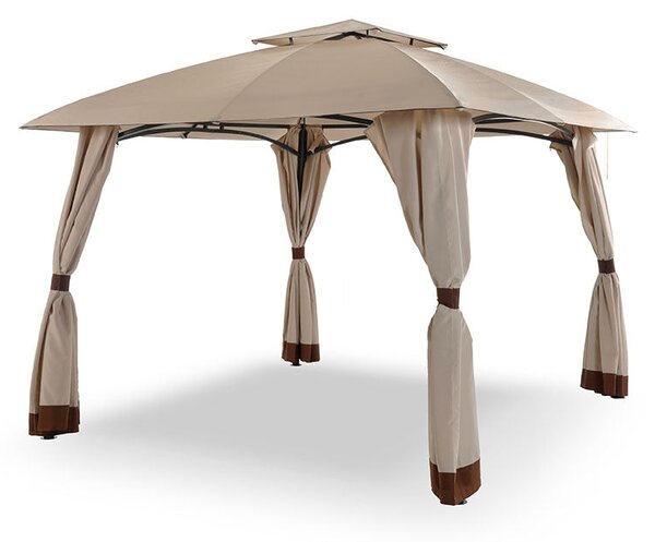 Gazebo da Giardino 3x3m Telo in Poliuretano con Ventilazione Taddei Venice Beige
