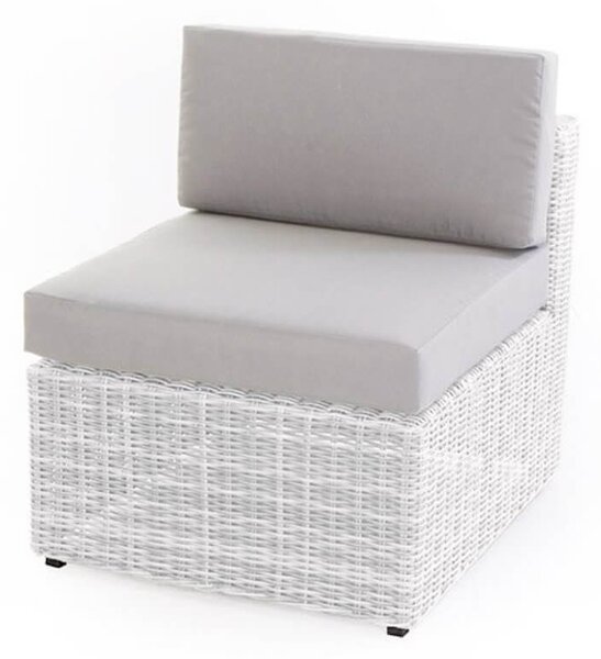Poltrona Centrale da Giardino in Polyrattan Bianco Bertozzi Diletta