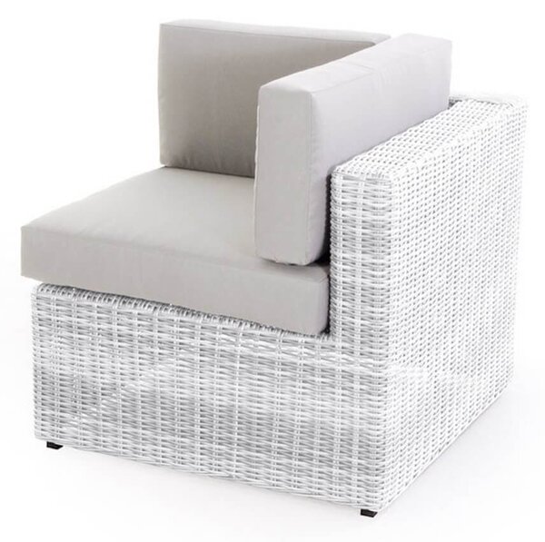 Poltrona Angolare da Giardino in Polyrattan Bianco Bertozzi Diletta