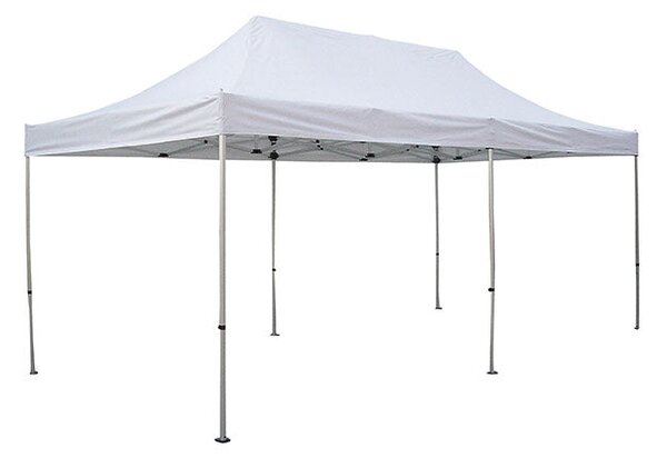 Gazebo da Giardino a Piramide Pieghevole 3x6m Telo in PVC U30+ Taddei Matik Bianco