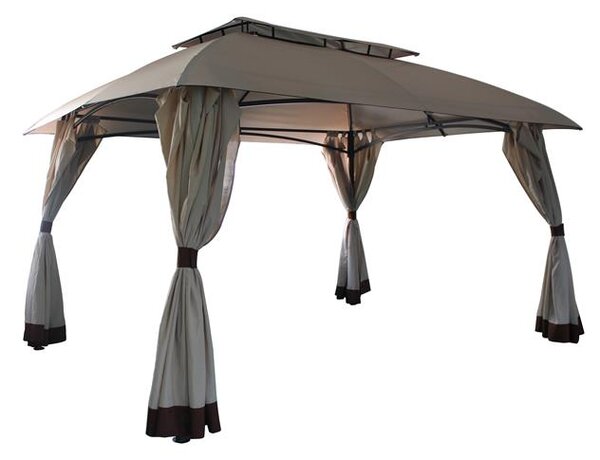 Gazebo da Giardino 3x4m Telo in Poliuretano Tettoia Ventilazione Taddei Venice Beige