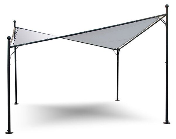 Gazebo a Vela da Giardino con Apertura a Vela 4x4m Telo in Poliestere Taddei Sail Bianco