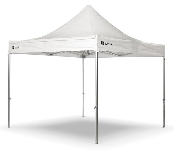 Gazebo da Giardino a Piramide Pieghevole 2x3m Telo in PVC U30+ Taddei Matik Bianco