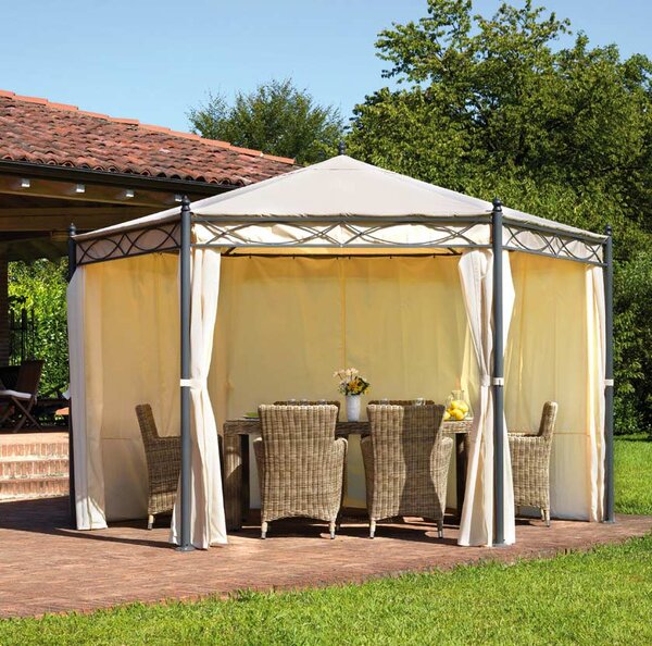 Gazebo da Giardino in Ferro Ø4m Vorghini Iron Sabbia