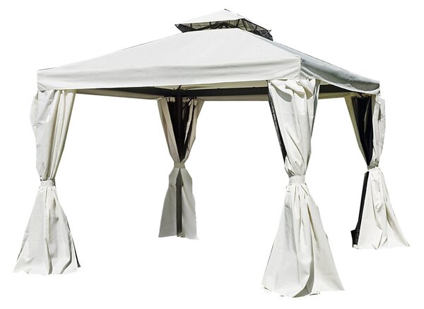 Gazebo da Giardino in Alluminio 3X3m Vorghini Blind Ecrù