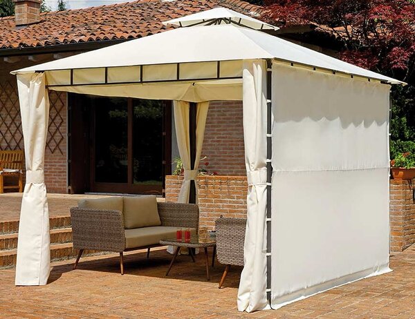 Gazebo da Giardino in Ferro 3X3m Vorghini Iron Ecrù