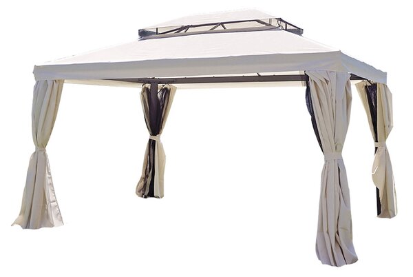 Gazebo da Giardino in Alluminio 3X4m Vorghini Blind Ecrù