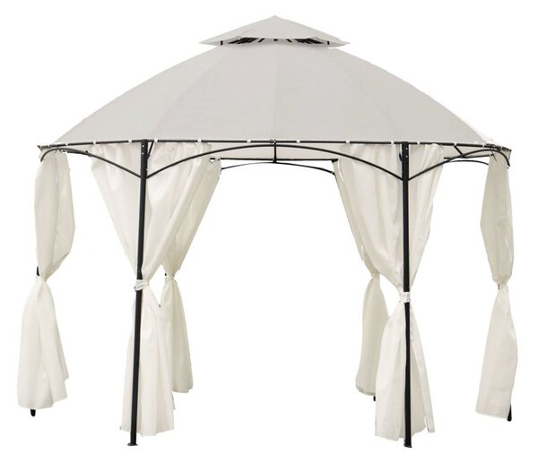 Gazebo da Giardino Ø3,5m in Acciaio Dakota Bianco
