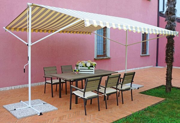 Gazebo da Giardino in Ferro 4x4m Vorghini Marquise Giallo e Marrone
