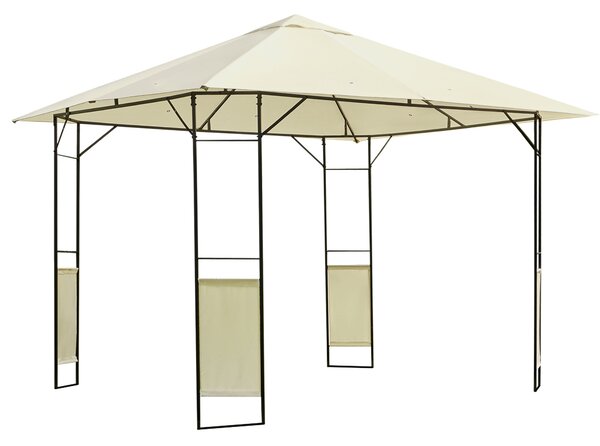 Tendone Gazebo da Giardino Bianco in Metallo 3x3m