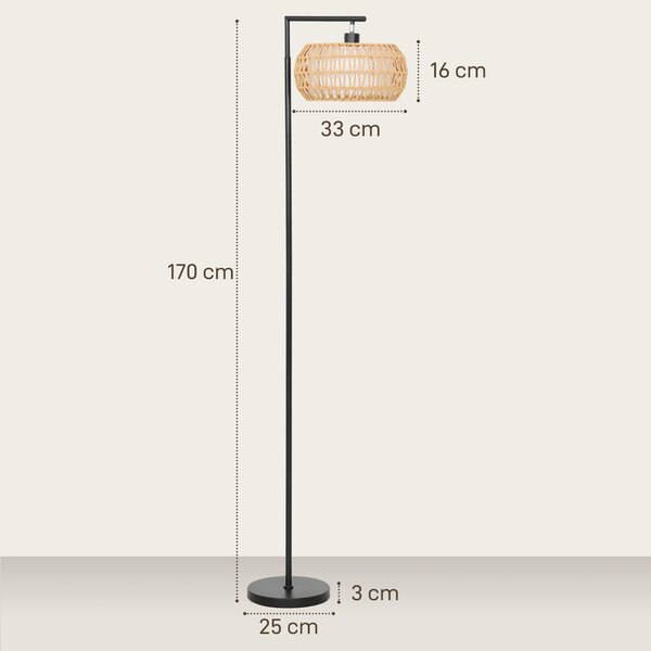 HOMCOM Lampada da Terra con Doppio Paralume Boho con 3 Temperature di Colore Luminosità Regolabile Telecomando | Aosom Italy