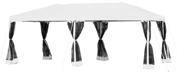 Gazebo Impermeabile Pieghevole con Zanzariera Crema 3x6m