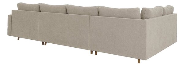 Divano angolare beige in tessuto bouclé (angolo destro/"U") Ariella - Ropez