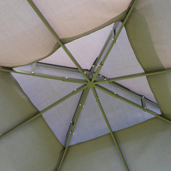 Gazebo da Giardino 3x3x2.64m in Acciaio Nero
