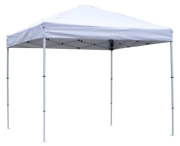 Gazebo da Giardino 2.5x2.5m in Acciaio Pieghevole Tessuto Oxford Bianco