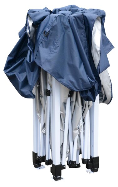 Gazebo da Giardino 2.5x2.5m in Acciaio Pieghevole Tessuto Oxford Blu
