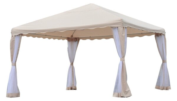 Gazebo da Giardino 3.65x3.65m in Ferro Beige