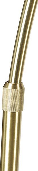 Lampada da terra in ottone con paralume a righe bianche e beige 50 cm - XXL