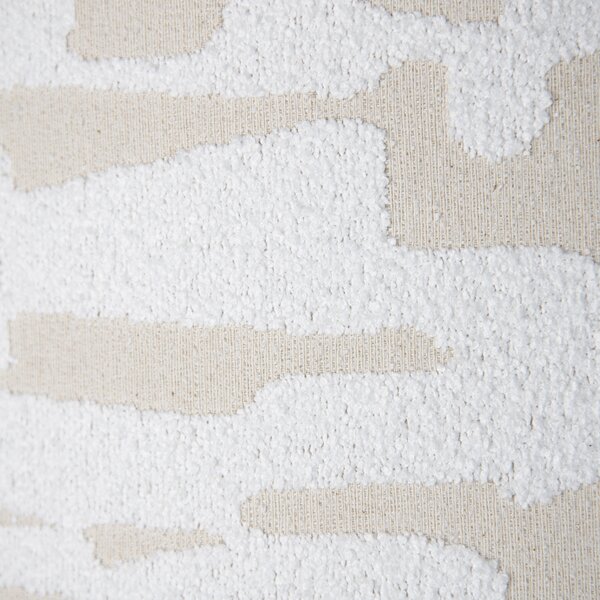 Lampada da terra in ottone con paralume a righe bianche e beige 50 cm - XXL