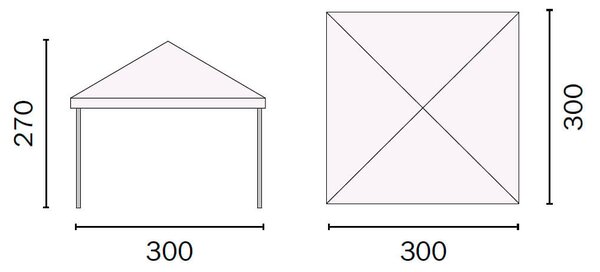 Gazebo da Giardino 3x3m in Ferro Tessuto Poliestere Vorghini Ecrù