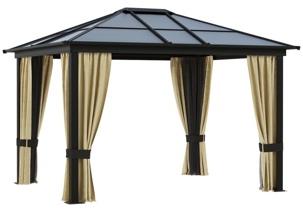 Gazebo da Giardino 3x3.6x2.65m in Alluminio e Policarbonato Tendone Lusso