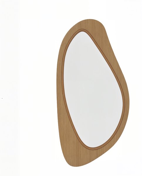 HOMCOM Specchio da parete Specchio finestra con cornice in impiallacciatura di pino per camera da letto soggiorno, 91,5 x 45 x 3 cm, legno naturale | Aosom Italy