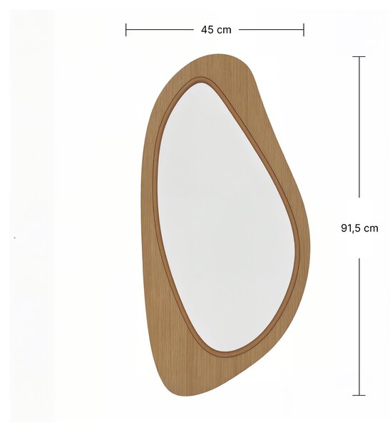 HOMCOM Specchio da parete Specchio finestra con cornice in impiallacciatura di pino per camera da letto soggiorno, 91,5 x 45 x 3 cm, legno naturale | Aosom Italy