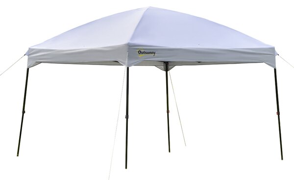 Gazebo da Giardino Pieghevole 3x3m in Tessuto Oxford Bianco