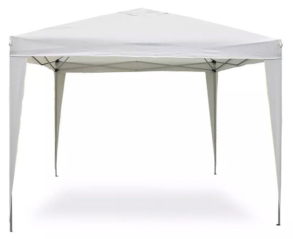 Gazebo da Giardino Pieghevole 3x3m Tessuto Poliestere Becker Bianco