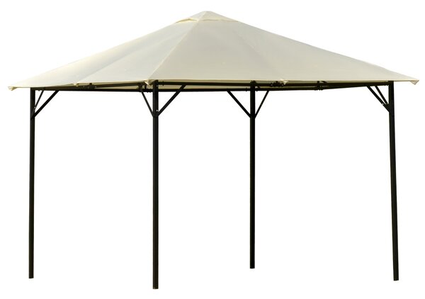 Gazebo da Giardino 3x3m in Metallo e Poliestere Bianco Crema