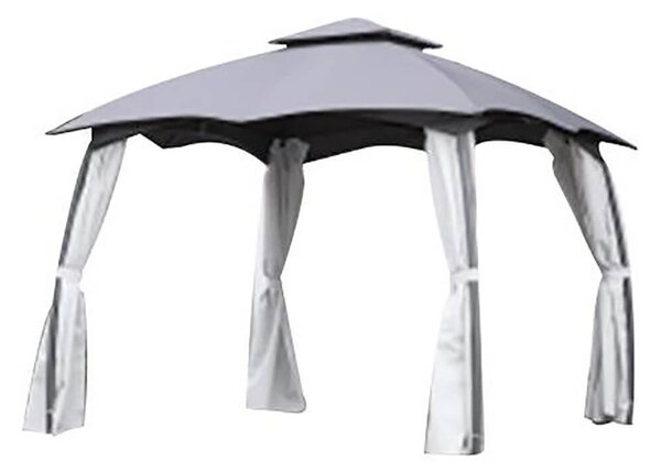Gazebo da Giardino 3x3m in Acciaio Louisiana Grigio