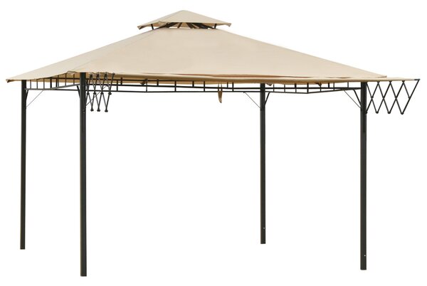 Gazebo da Giardino 3,25x3,25m con Telo Estraibile Marrone Chiaro