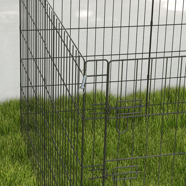 PawHut Parco/recinto modulabile per cani, conigli e roditori, recinzione per piccoli animali interno ed esterno 61 x 91 cm nero | Aosom Italy