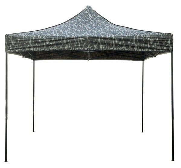 Gazebo Richiudibile Pieghevole 3x3m in Acciaio e PVC Impermeabile Mimetico