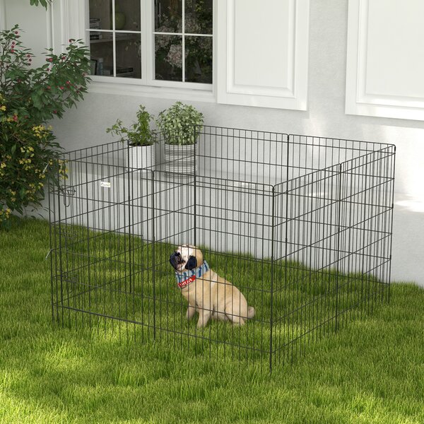 PawHut Parco/recinto modulabile per cani, conigli e roditori, recinzione per piccoli animali interno ed esterno 61 x 91 cm nero | Aosom Italy