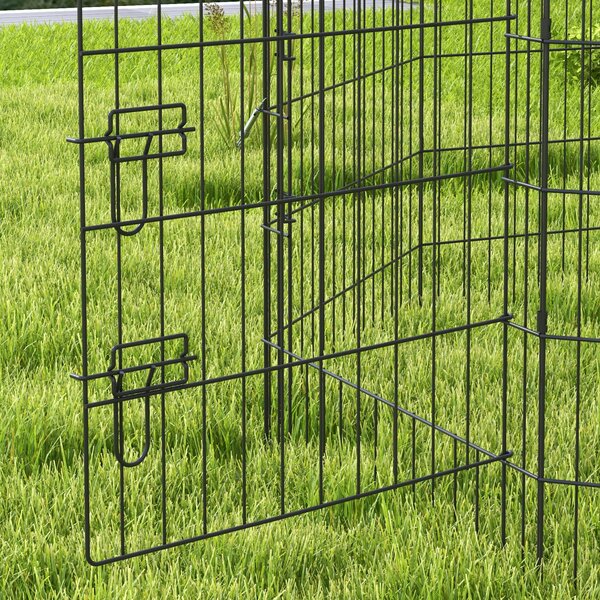 PawHut Parco/recinto modulabile per cani, conigli e roditori, recinzione per piccoli animali interno ed esterno 61 x 91 cm nero | Aosom Italy
