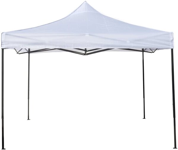 Gazebo da Giardino Pieghevole 3x3m in Tessuto Bianco