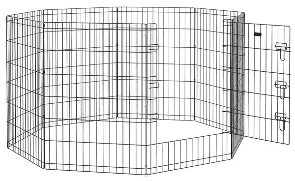 PawHut Parco/recinto modulabile per cani, conigli e roditori, recinzione per piccoli animali interno ed esterno 61 x 91 cm nero | Aosom Italy