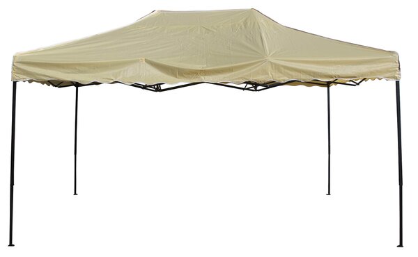 Gazebo da Giardino Pieghevole 4,5x3m in Acciaio e Tessuto Oxford Beige