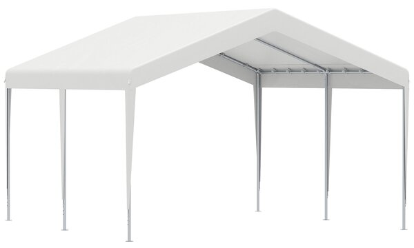 Gazebo da Giardino Garage Portatile 4x4x2,85m in tessuto PE Bianco