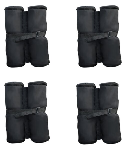 Set 4 Piedistalli Zavorra per Ancoraggio Gazebo con chiusura a Velcro Nero