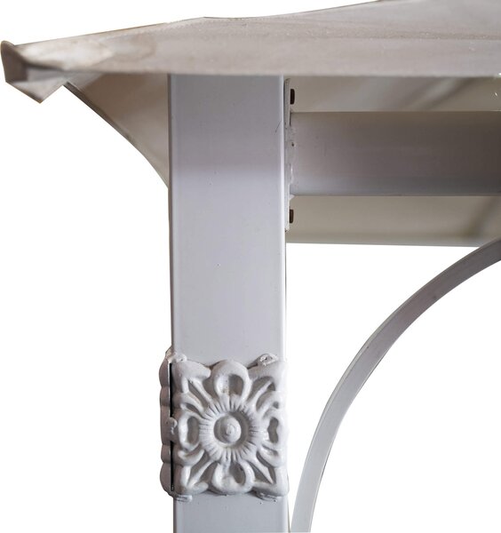Gazebo da Giardino 3x2m in Acciaio Telo in Poliestere Bianco