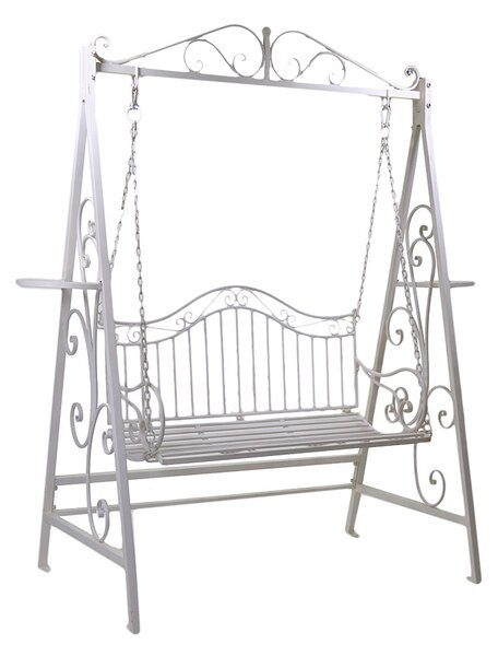 Dondolo da Giardino in Metallo 146x95x207cm Viareggio Bianco