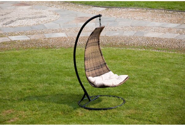 Dondolo da Giardino Pensile in Polyrattan 1 posto Pendent Noce