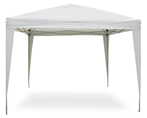Gazebo Pop Up Pieghevole 3x3 M Richiudibile Struttura in Acciaio Tessuto Bianco