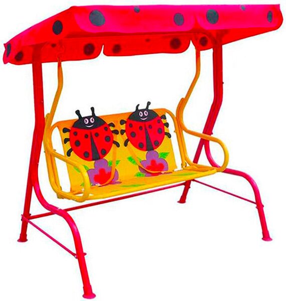 Dondolo per Bambine 2 Posti Coccinella Rosso e Giallo