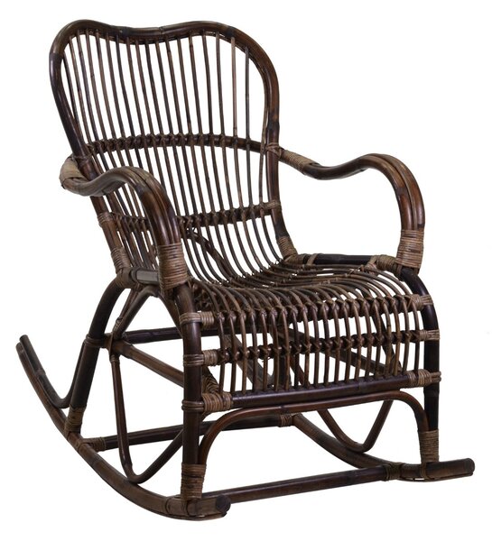 Dondolo da Giardino in Rattan 95x56H86cm Marrone