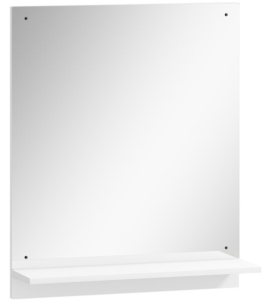 HOMCOM Specchio da bagno 50 x 60 cm Specchio da parete con ripiano, specchio per ingresso, corridoio, Bianco | Aosom Italy
