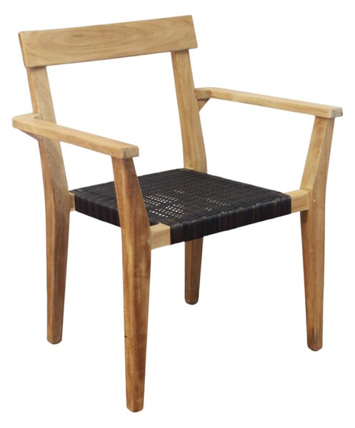 PAGAN - poltrona impilabile in teak e wicker