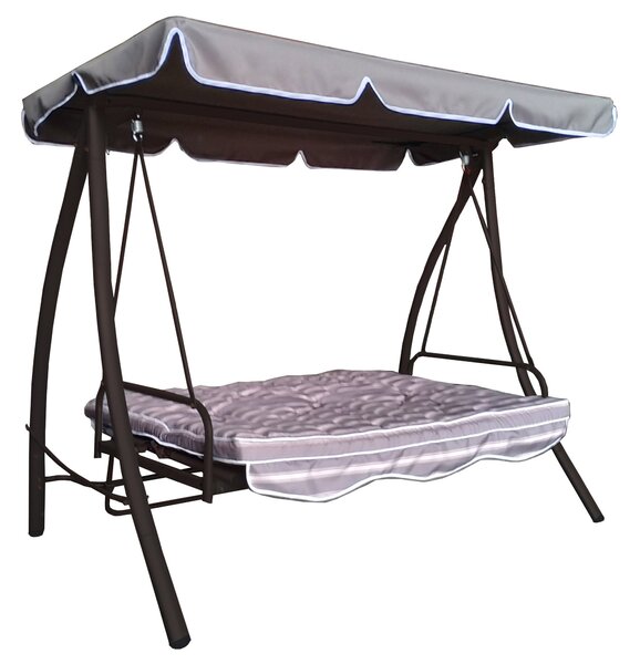 Dondolo Letto da Giardino in Metallo 3 Posti Harmony Moka